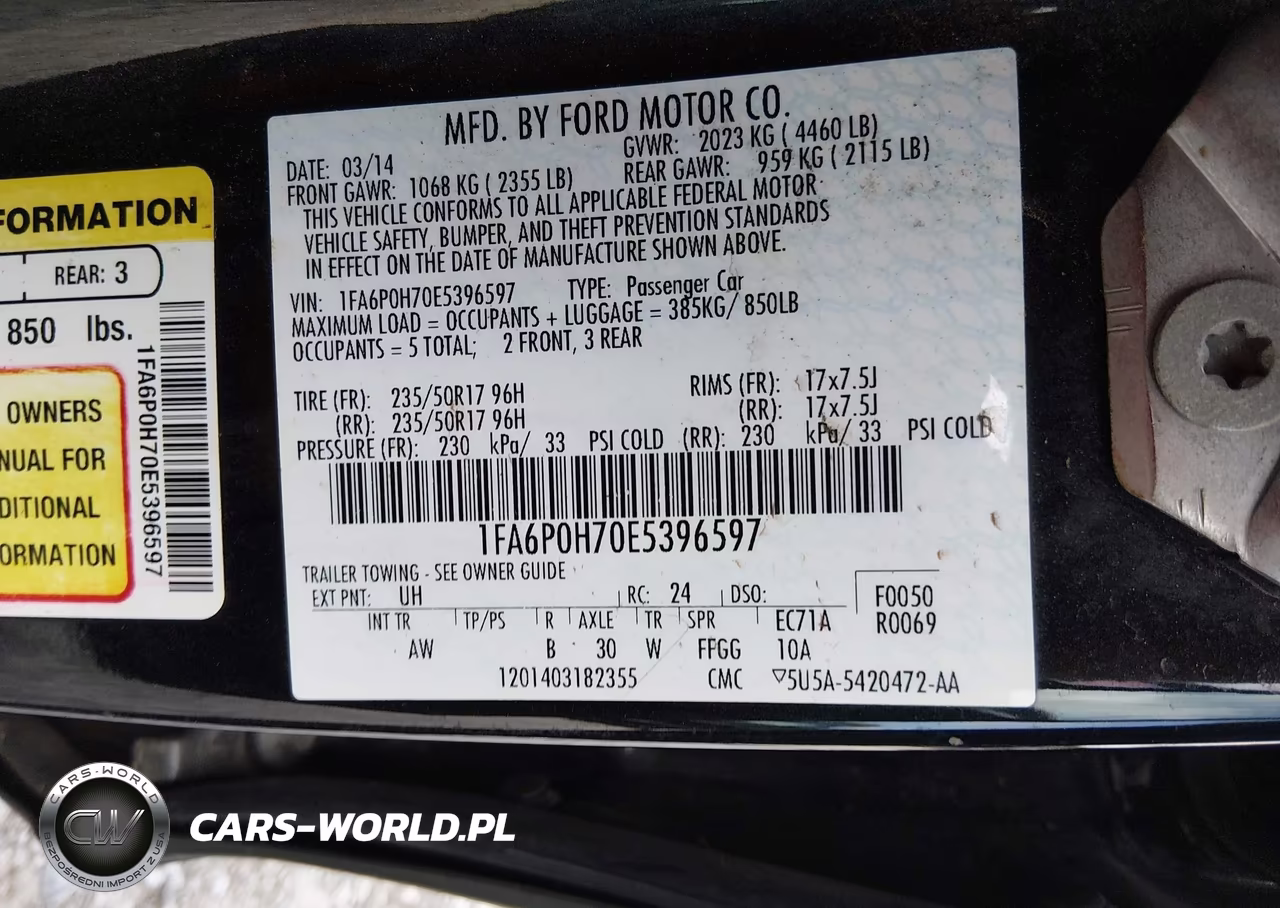 2014 Ford Fusion Se VIN:1FA6P0H70E5396597 - 9