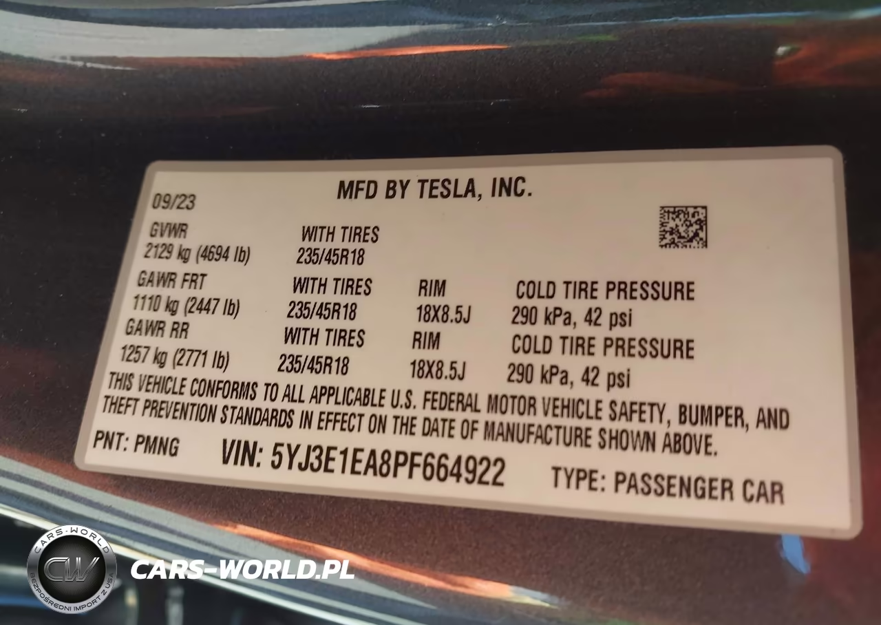 2023 Tesla Model 3 Rear-Wheel Drive VIN:5YJ3E1EA8PF664922 - 9