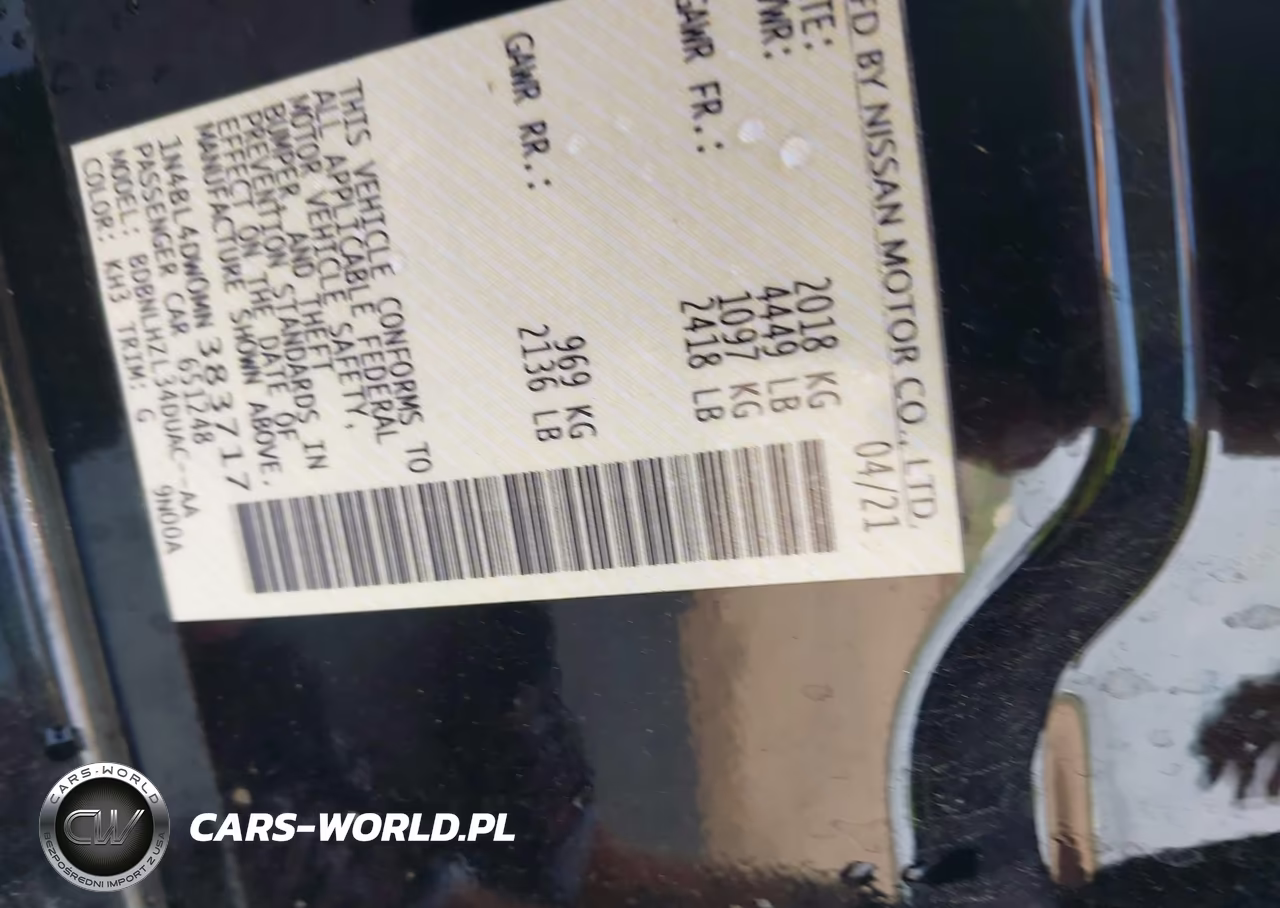 2021 Nissan Altima Sv Intelligent Awd VIN:1N4BL4DW0MN383717 - 9