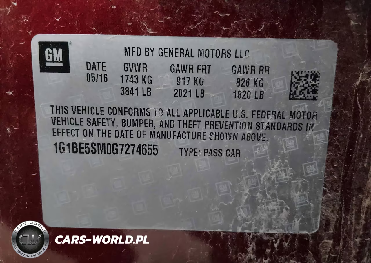 2016 Chevrolet Cruze Lt Auto VIN:1G1BE5SM0G7274655 - 9