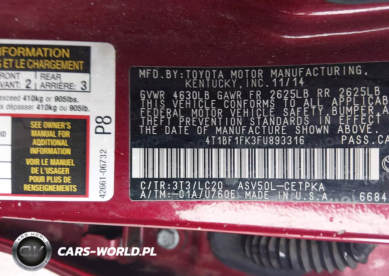 2015 Toyota Camry Xse VIN:4T1BF1FK3FU893316 - 9