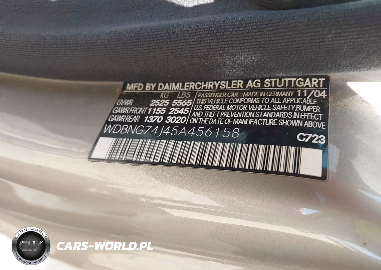 2005 Mercedes-Benz S 55 Amg VIN:WDBNG74J45A456158 - 9