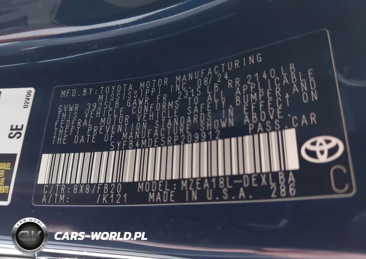 2024 Toyota Corolla Le VIN:5YFB4MDE5RP209912 - 9
