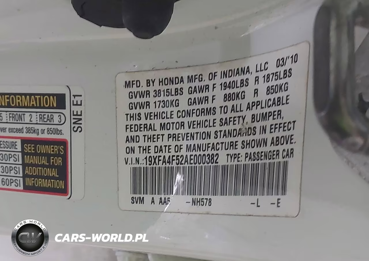 2010 Honda Civic Gx VIN:19XFA4F52AE000382 - 9