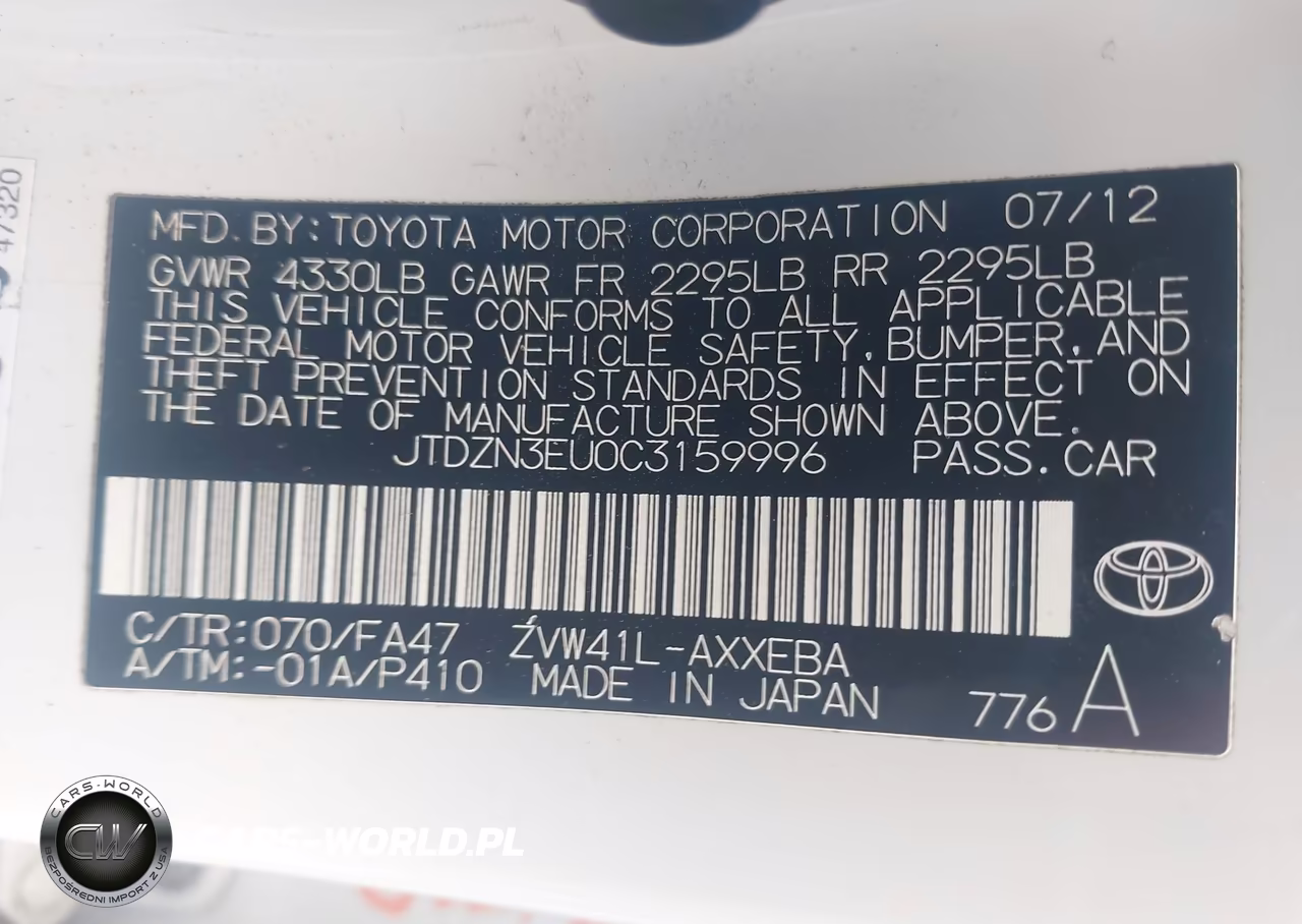 2012 Toyota Prius V Two VIN:JTDZN3EU0C3159996 - 9