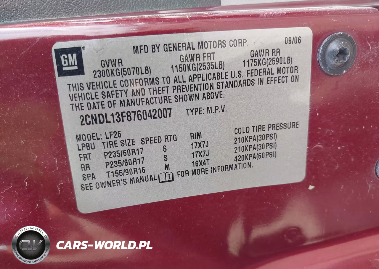 2007 Chevrolet Equinox Ls VIN:2CNDL13F876042007 - 9