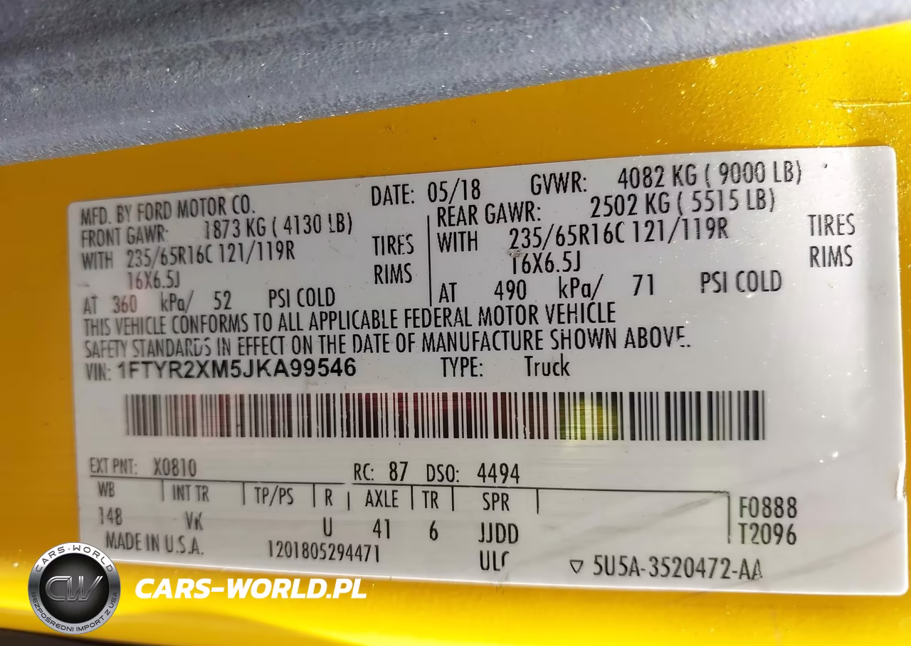2018 Ford Transit-250 VIN:1FTYR2XM5JKA99546 - 9