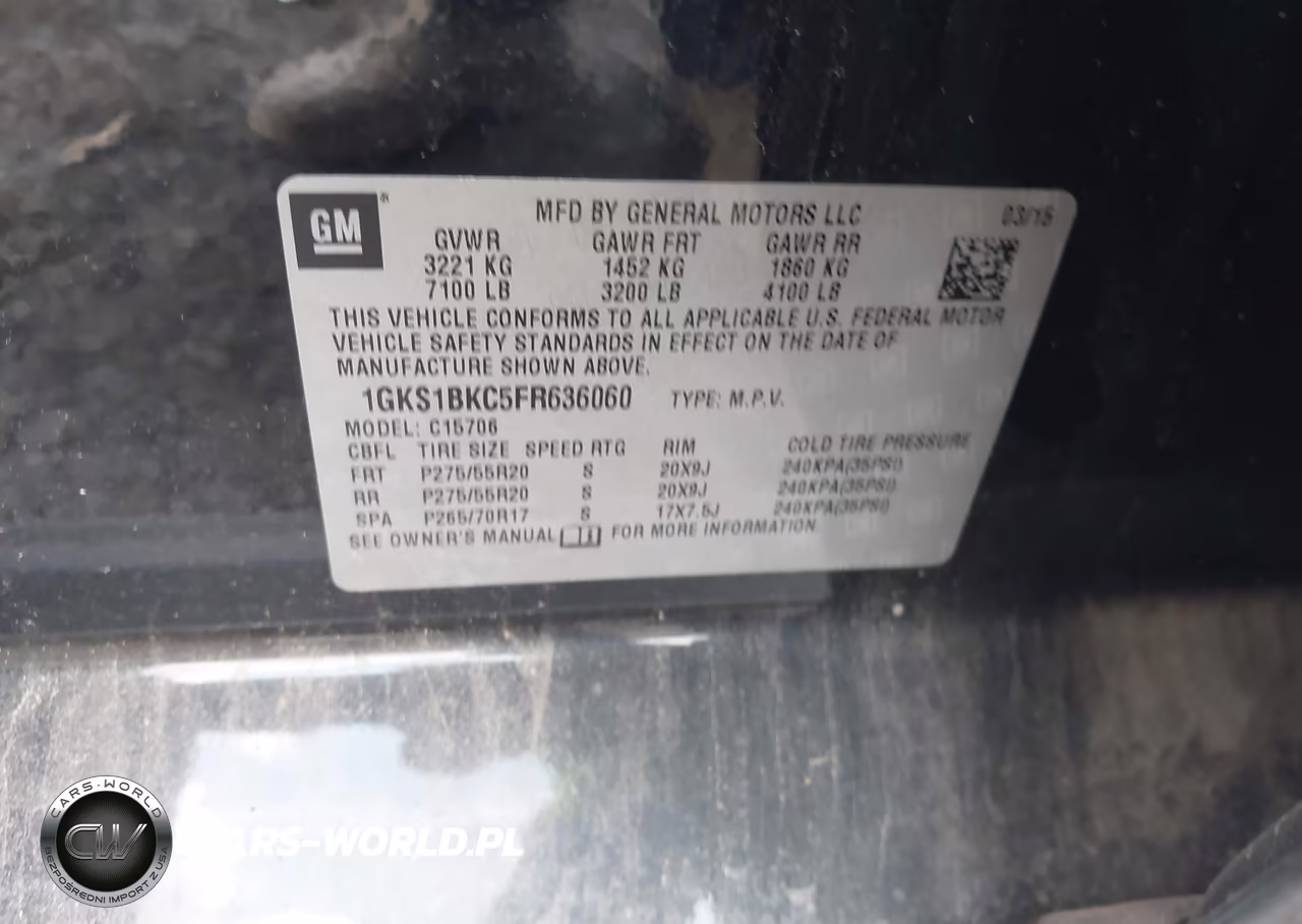 2015 GMC Yukon Slt VIN:1GKS1BKC5FR636060 - 9