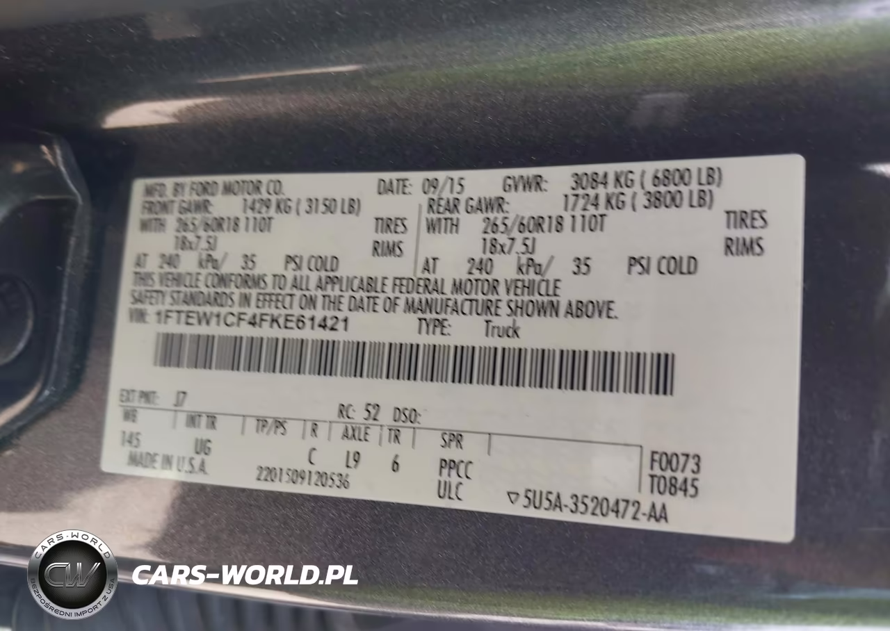 2015 Ford F-150 Xlt VIN:1FTEW1CF4FKE61421 - 9