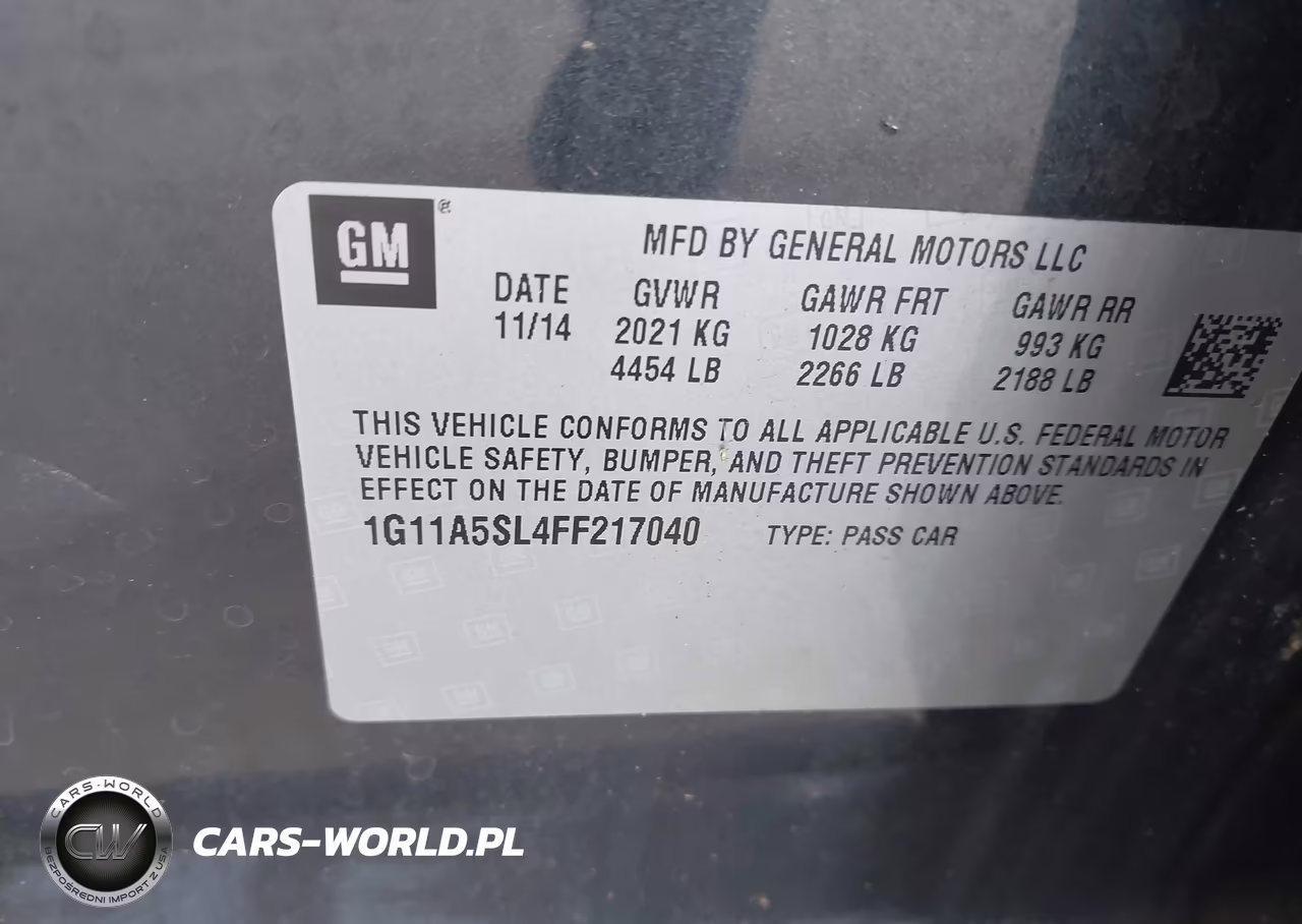 2015 Chevrolet Malibu 1Fl VIN:1G11A5SL4FF217040 - 9