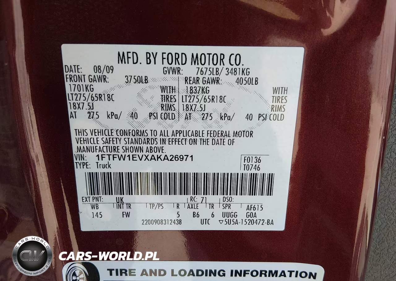 2010 Ford F-150 Fx4-Harley-Davidson-King Ranch-Lariat-Platinum-Xl-Xlt VIN:1FTFW1EVXAKA26971 - 9