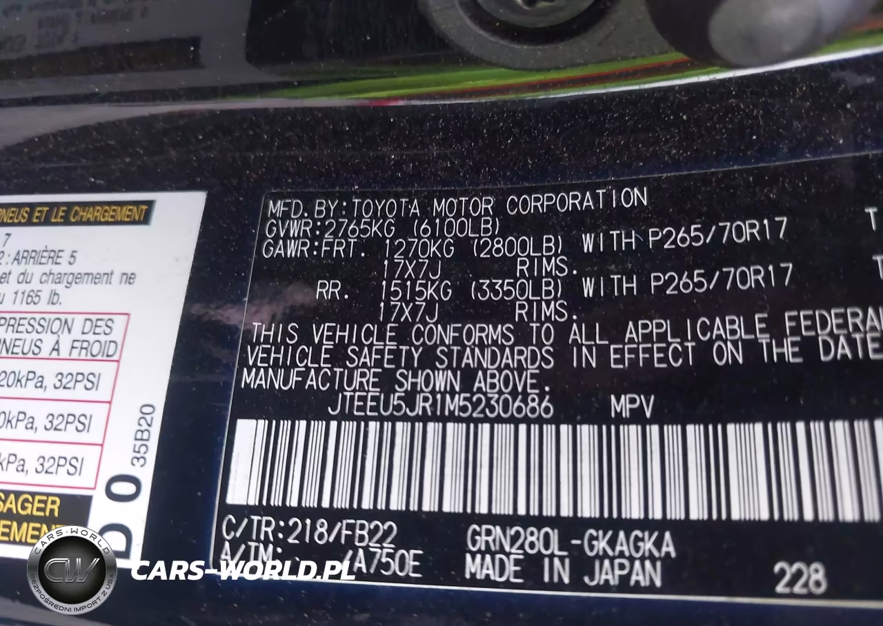 2021 Toyota 4Runner Sr5 VIN:JTEEU5JR1M5230686 - 9