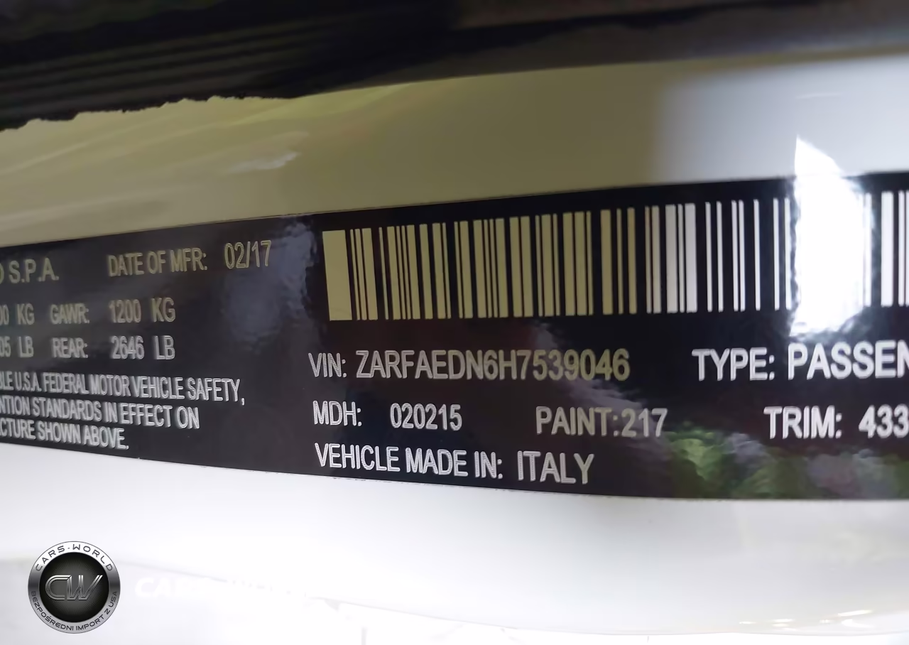 2017 Alfa Romeo Giulia Awd VIN:ZARFAEDN6H7539046 - 9
