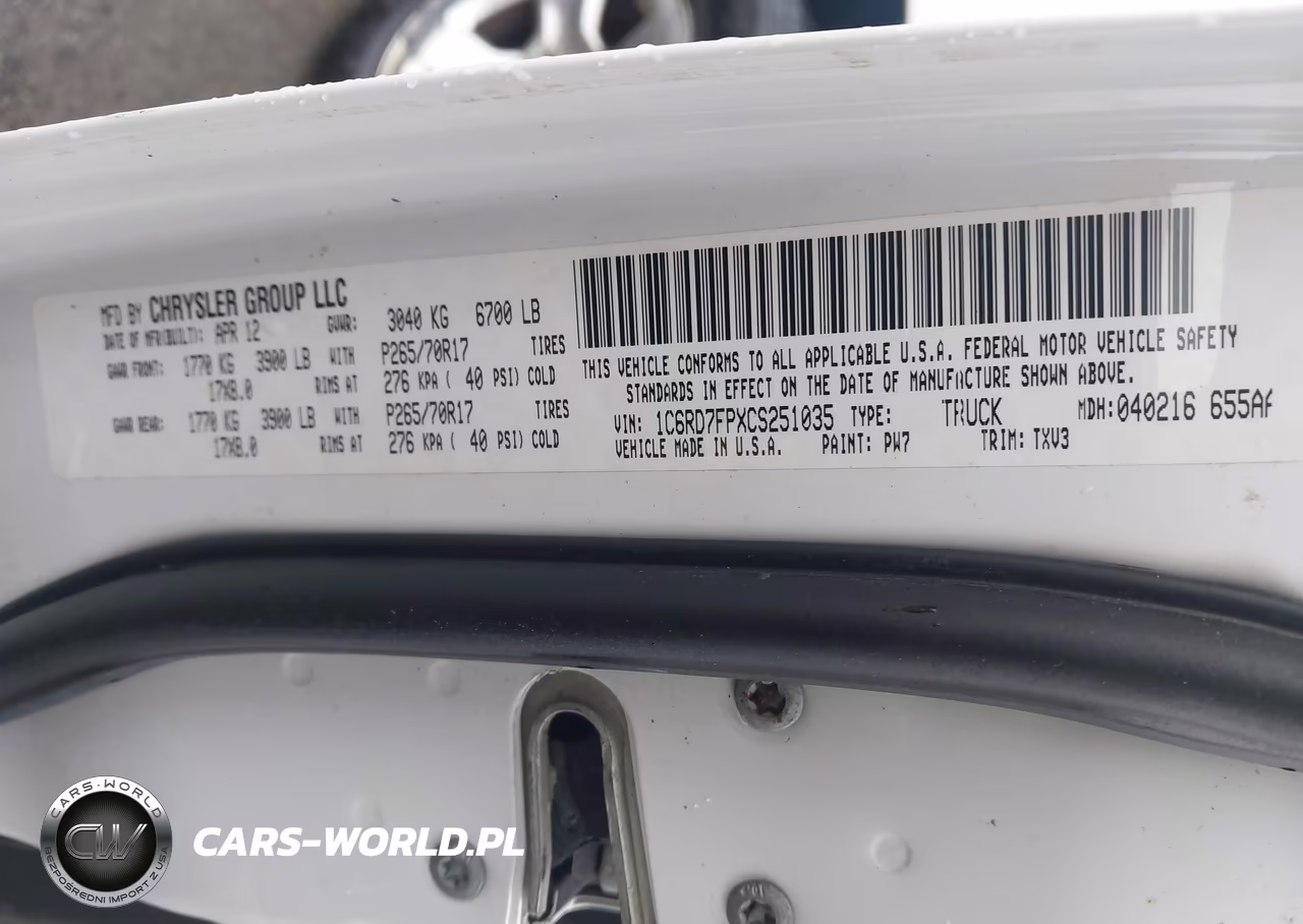 2012 Ram 1500 St VIN:1C6RD7FPXCS251035 - 9