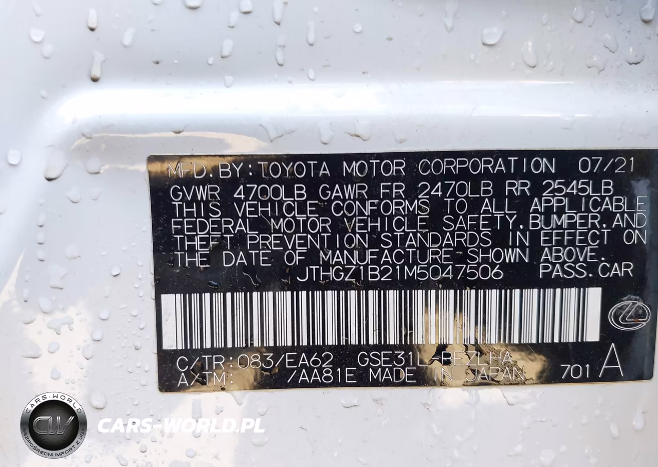 2021 Lexus Is 350 F Sport VIN:JTHGZ1B21M5047506 - 9