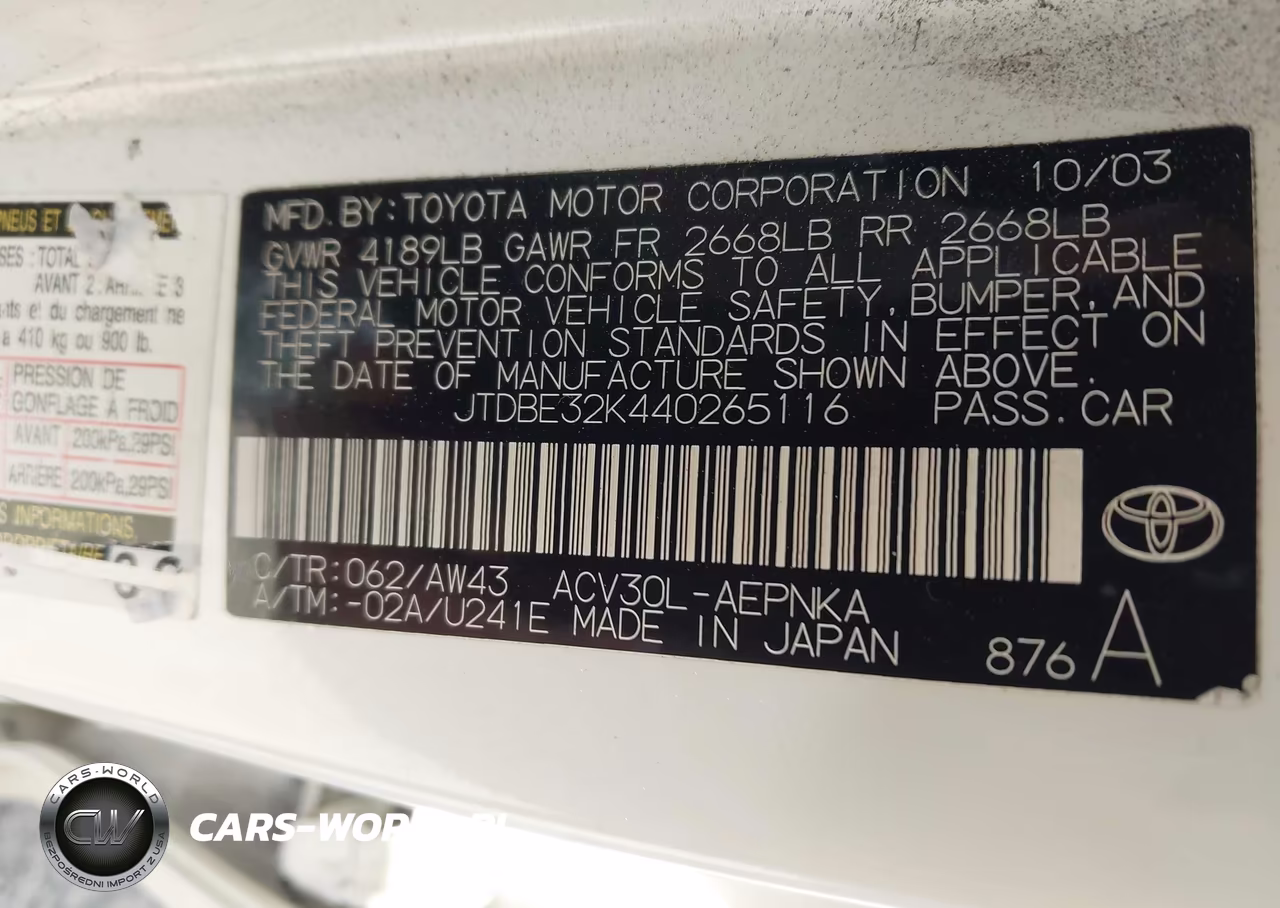 2004 Toyota Camry Le VIN:JTDBE32K440265116 - 9