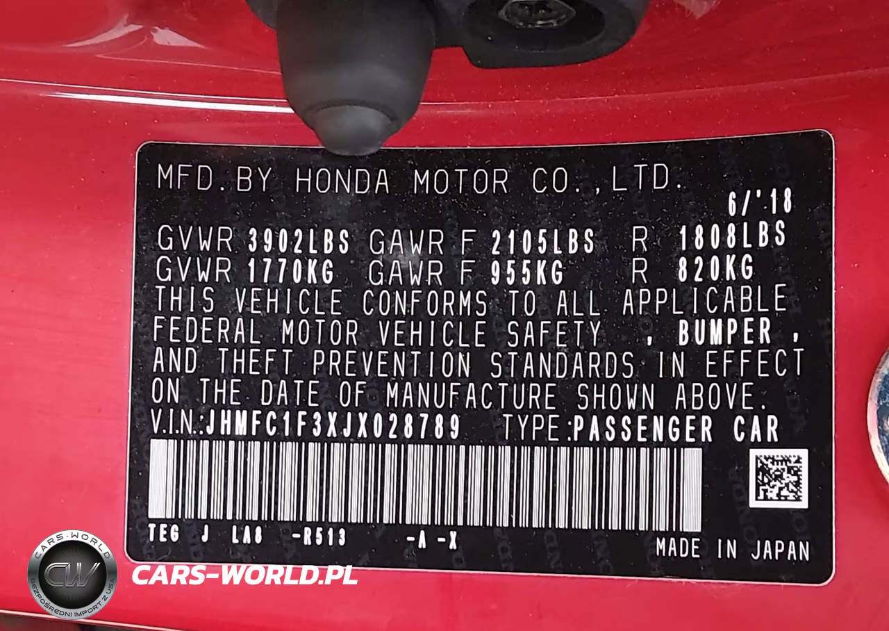 2018 Honda Civic Ex-T VIN:JHMFC1F3XJX028789 - 9