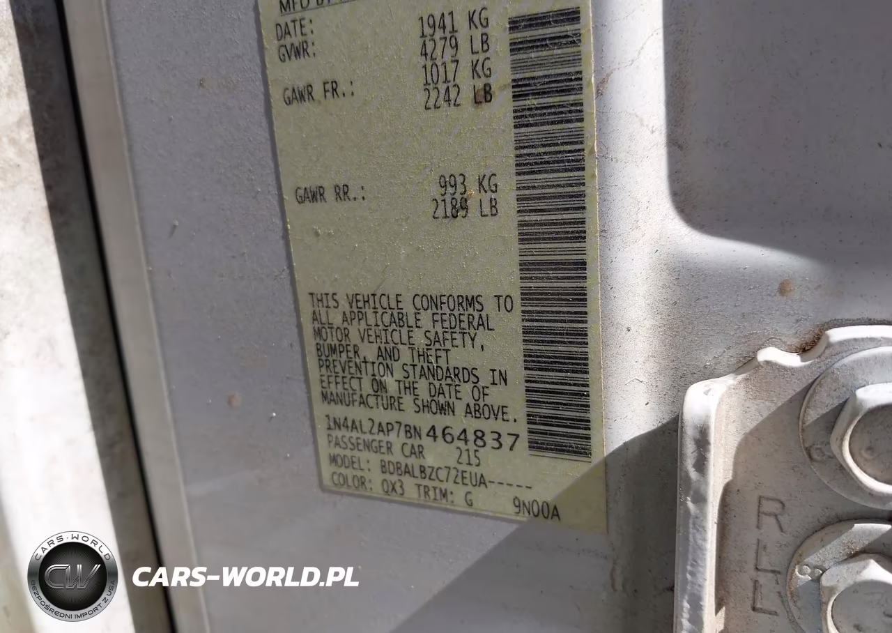 2011 Nissan Altima 2.5 S VIN:1N4AL2AP7BN464837 - 9