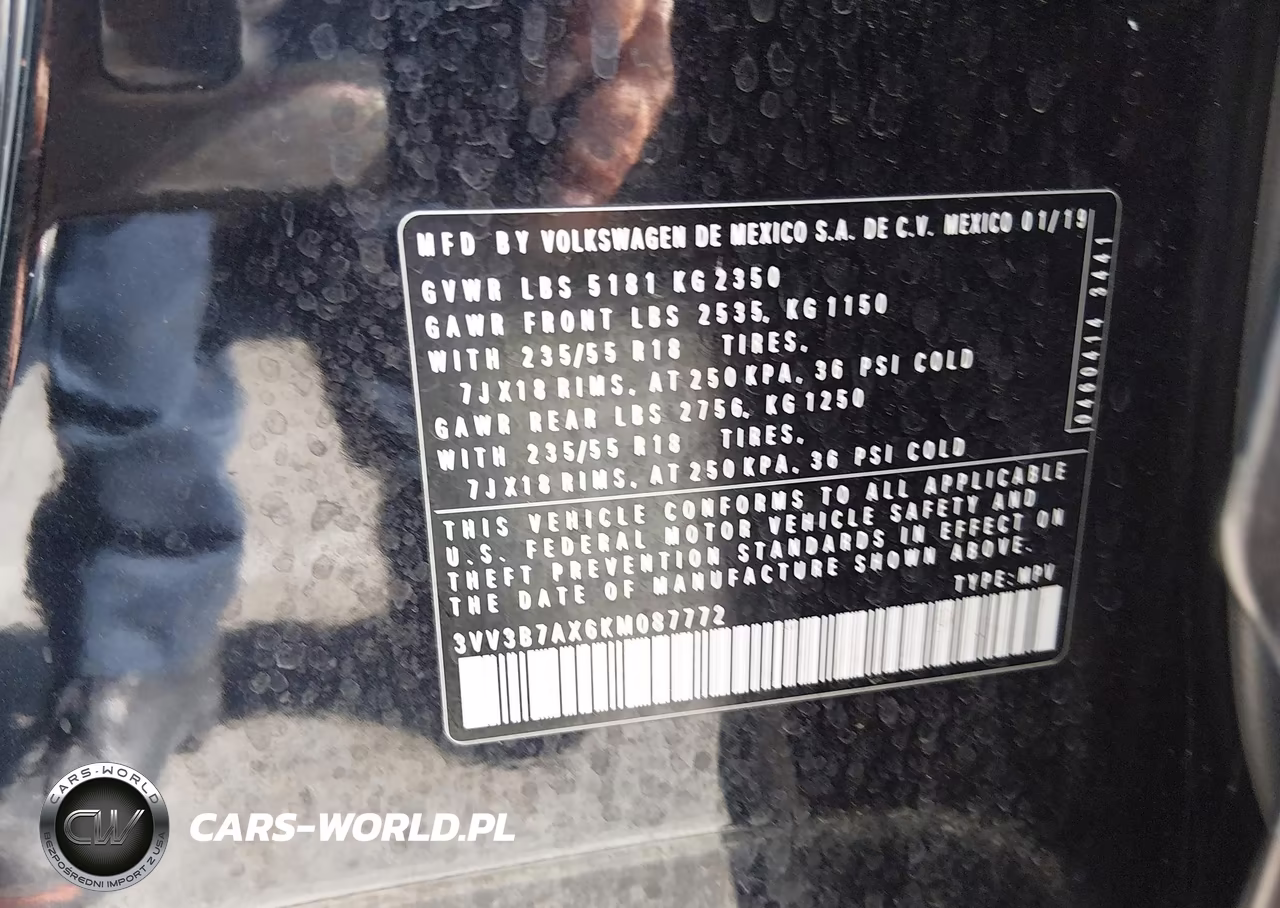 2019 Volkswagen Tiguan 2.0T Se-2.0T Sel-2.0T Sel R-Line-2.0T Sel R-Line Black VIN:3VV3B7AX6KM087772 - 9