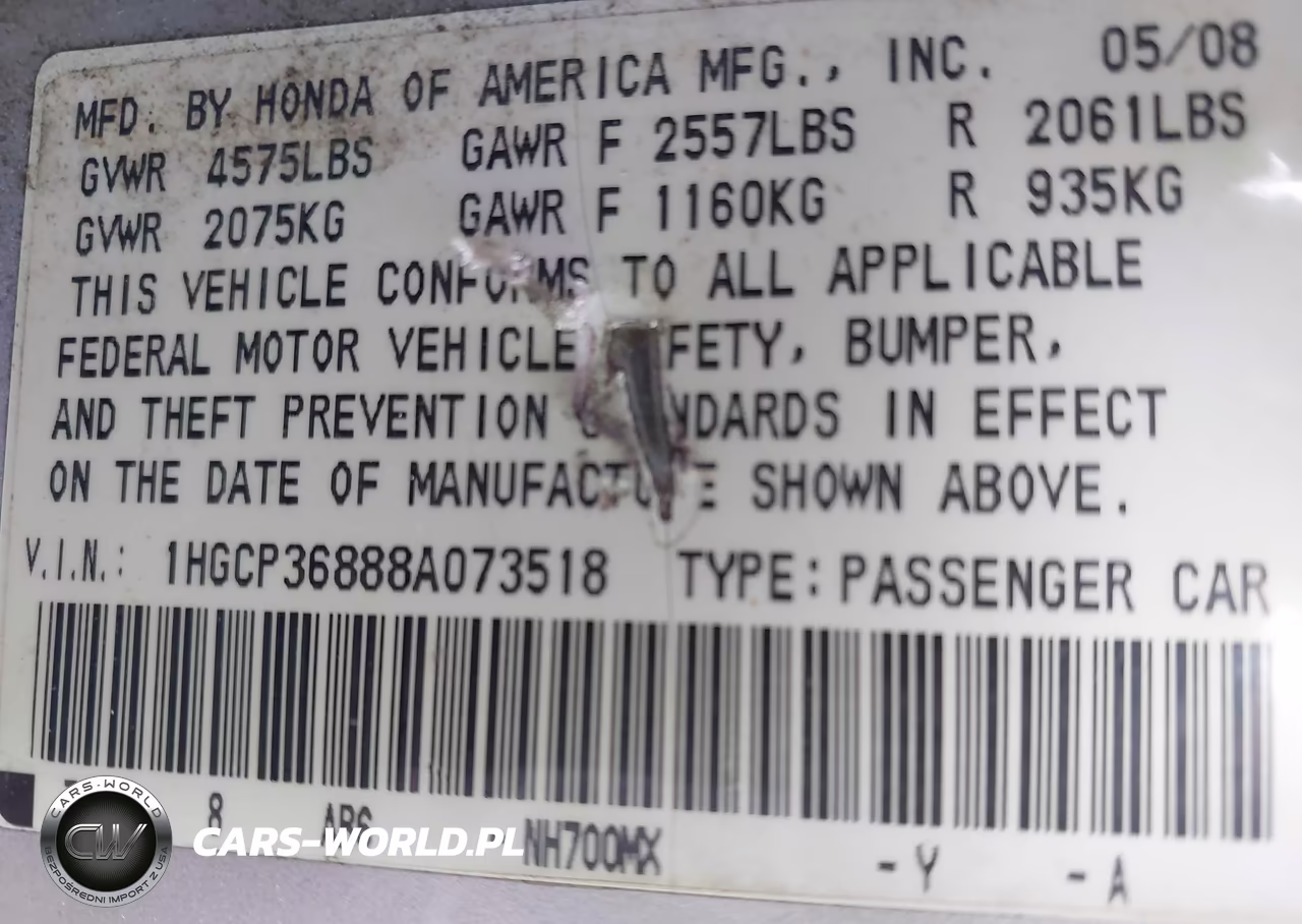 2008 Honda Accord 3.5 Ex-L VIN:1HGCP36888A073518 - 9