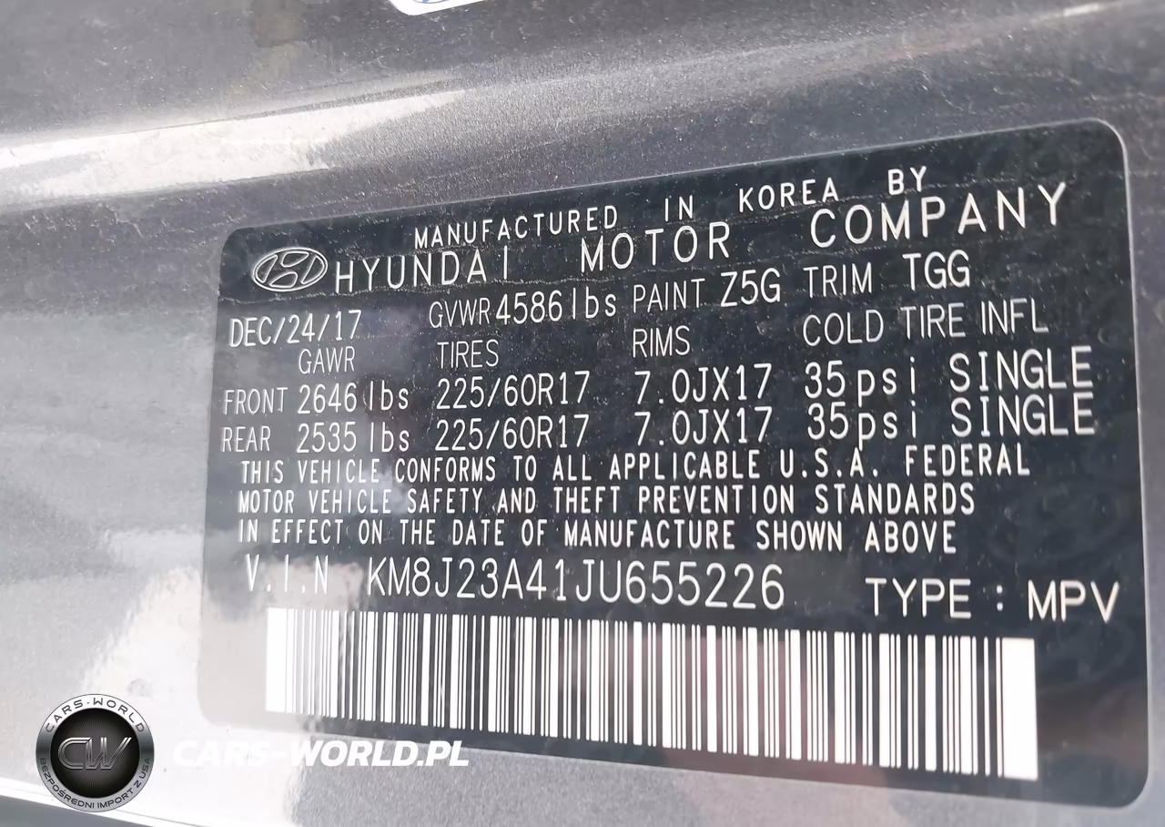 2018 Hyundai Tucson Se VIN:KM8J23A41JU655226 - 9