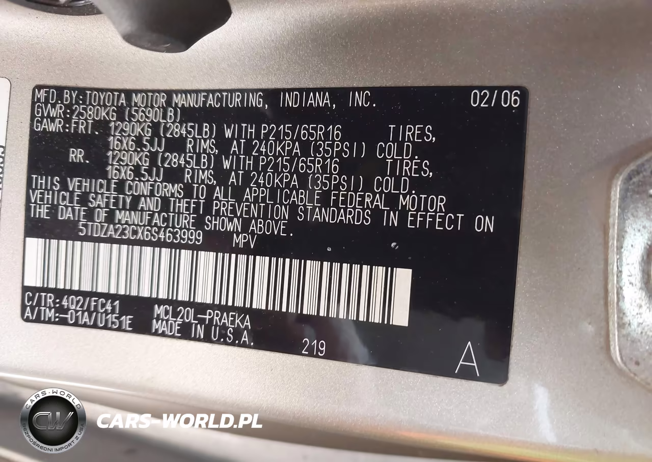 2006 Toyota Sienna Le VIN:5TDZA23CX6S463999 - 9