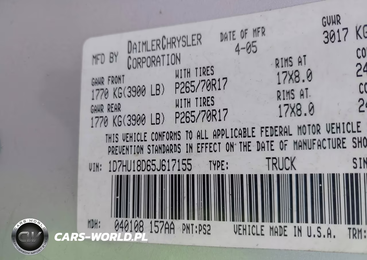 2005 Dodge Ram 1500 St VIN:1D7HU18D65J617155 - 9