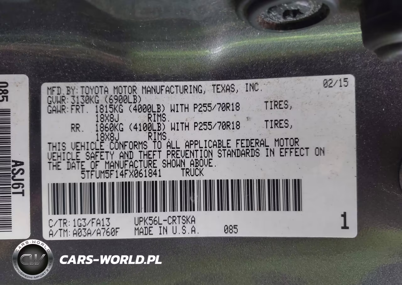 2015 Toyota Tundra Sr 4.6L V8 VIN:5TFUM5F14FX061841 - 9