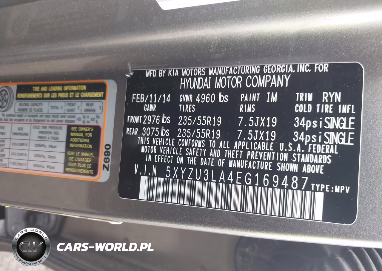 2014 Hyundai Santa Fe Sport 2.0L Turbo VIN:5XYZU3LA4EG169487 - 9