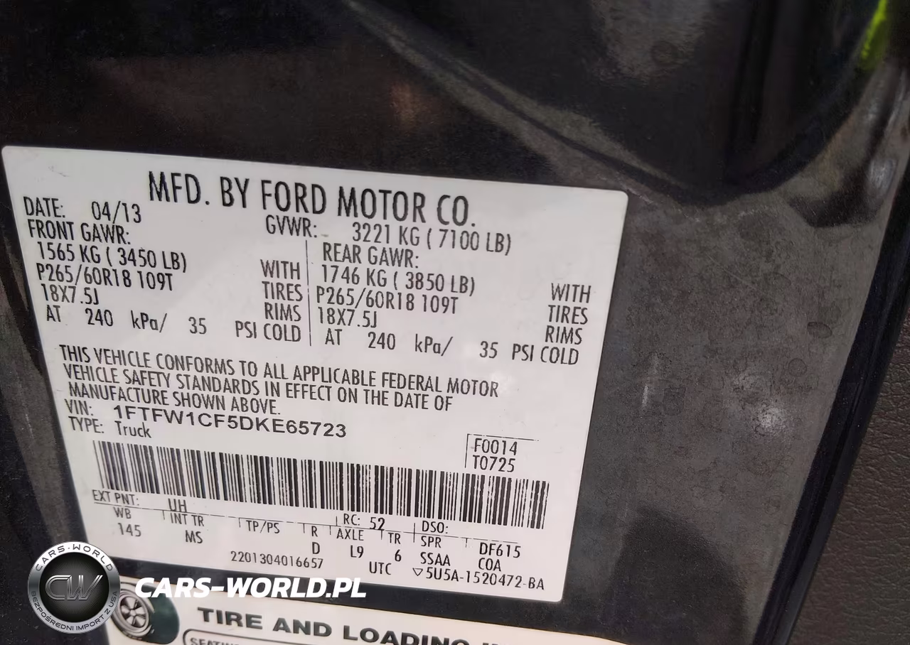 2013 Ford F-150 Xlt VIN:1FTFW1CF5DKE65723 - 9
