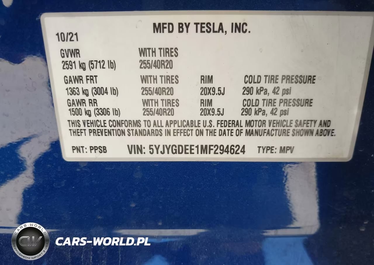 2021 Tesla Model Y Long Range Dual Motor All-Wheel Drive VIN:5YJYGDEE1MF294624 - 9