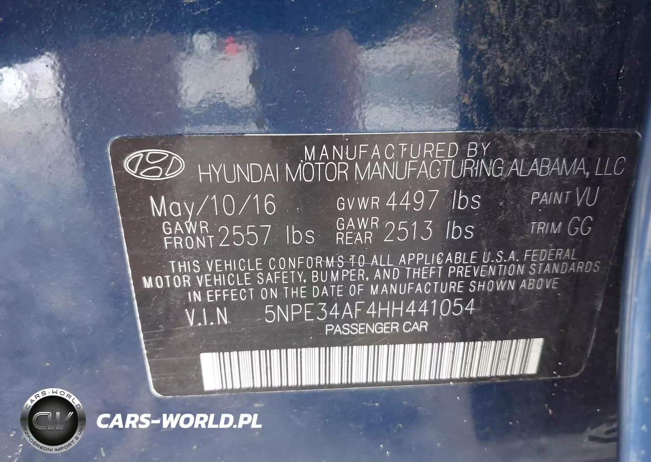 2017 Hyundai Sonata Sport VIN:5NPE34AF4HH441054 - 9