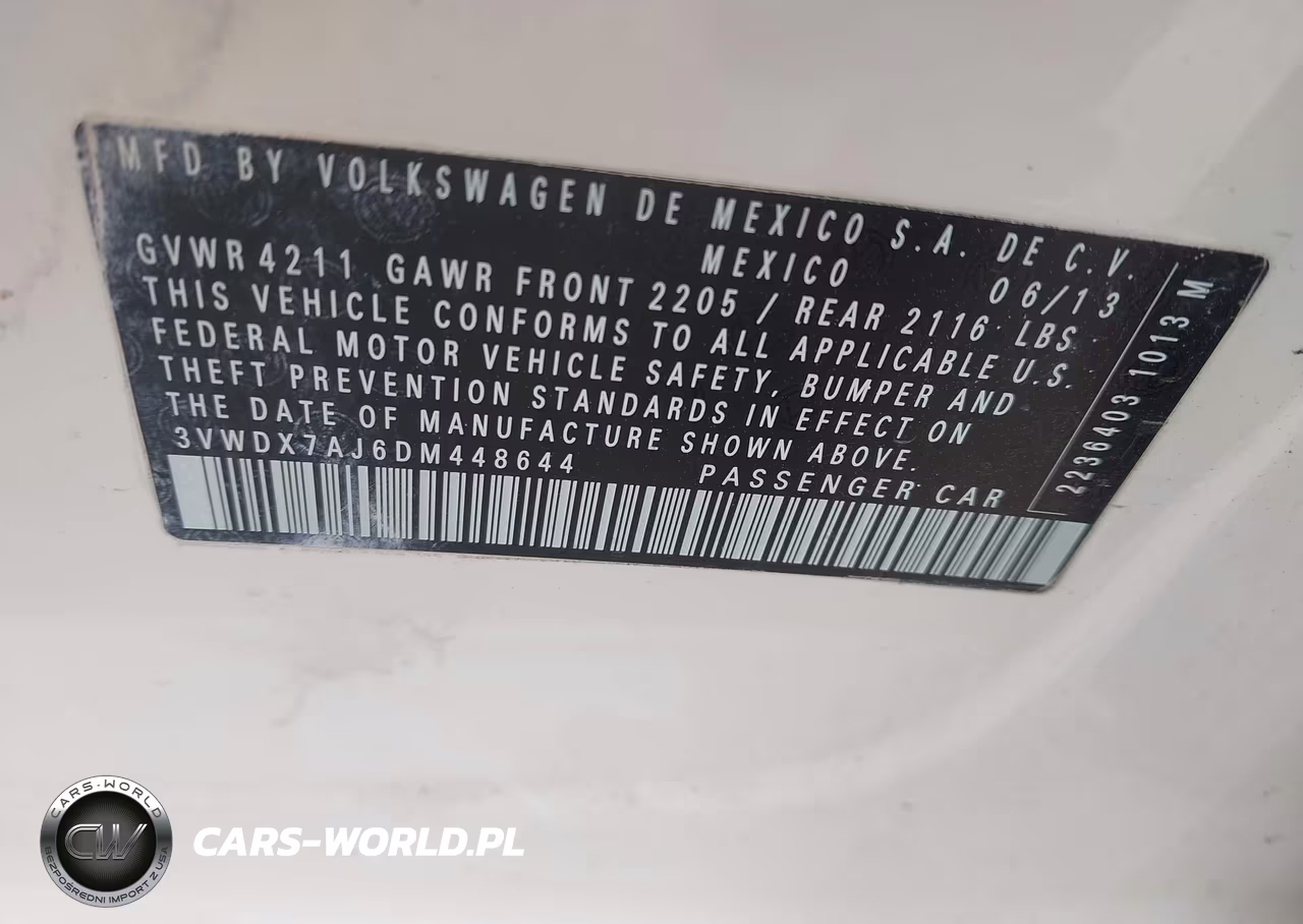 2013 Volkswagen Jetta 2.5L Se VIN:3VWDX7AJ6DM448644 - 9