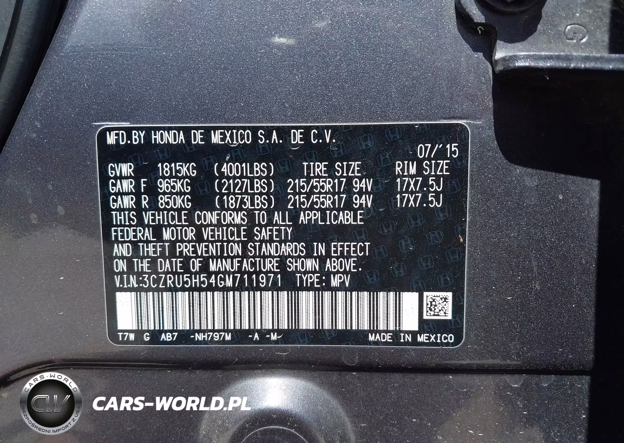 2016 Honda Hr-V Ex VIN:3CZRU5H54GM711971 - 9