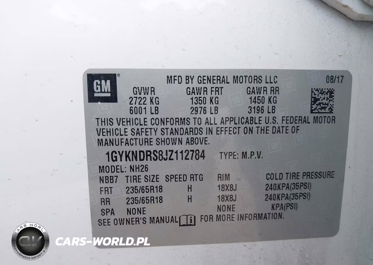 2018 Cadillac Xt5 Luxury VIN:1GYKNDRS8JZ112784 - 9