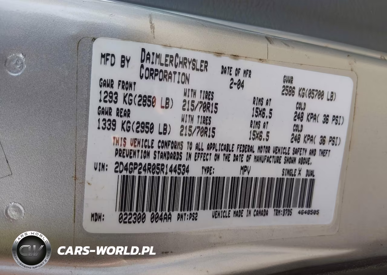 2005 Dodge Grand Caravan Se VIN:2D4GP24R05R144534 - 9