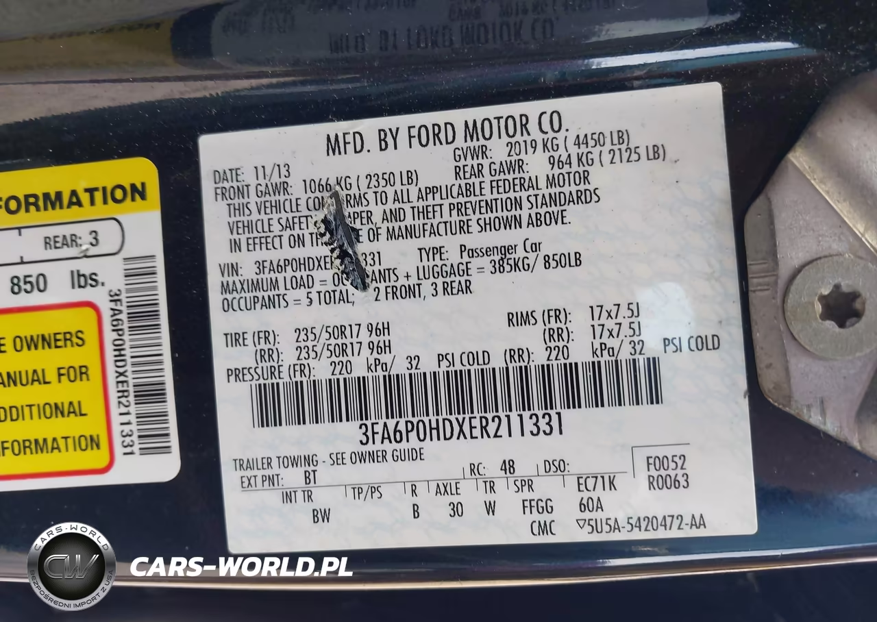 2014 Ford Fusion Se VIN:3FA6P0HDXER211331 - 9