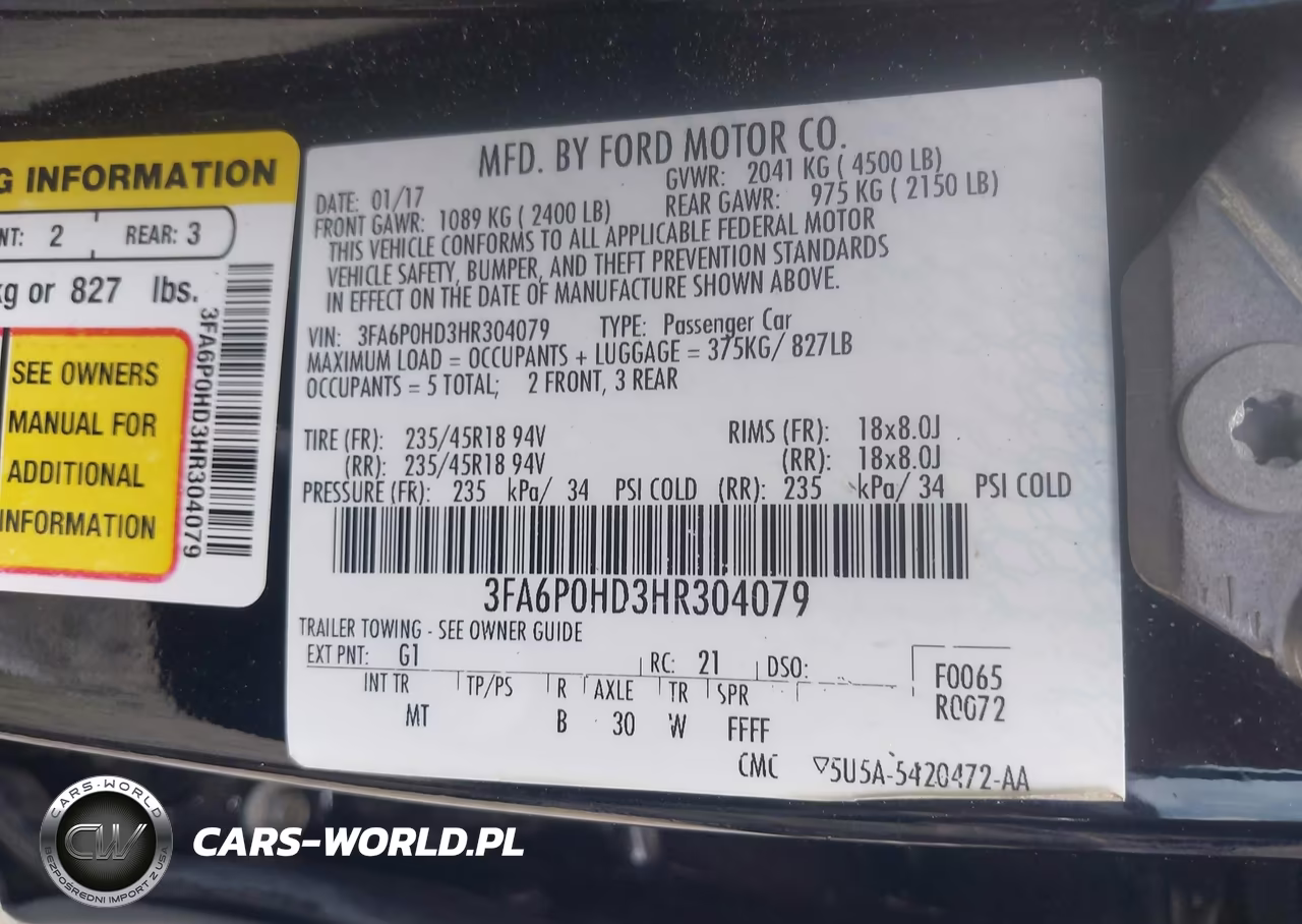 2017 Ford Fusion Se VIN:3FA6P0HD3HR304079 - 9