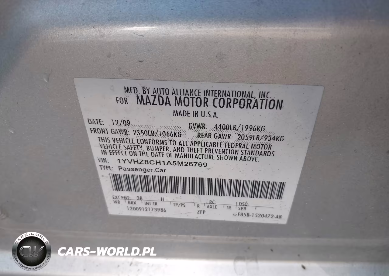 2010 Mazda Mazda6 I Touring VIN:1YVHZ8CH1A5M26769 - 9
