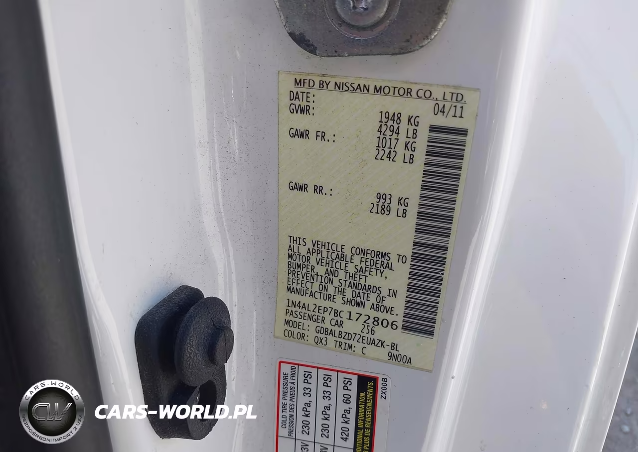 2011 Nissan Altima 2.5 S VIN:1N4AL2EP7BC172806 - 9