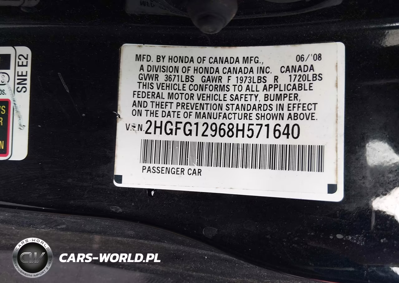 2008 Honda Civic Ex-L VIN:2HGFG12968H571640 - 9