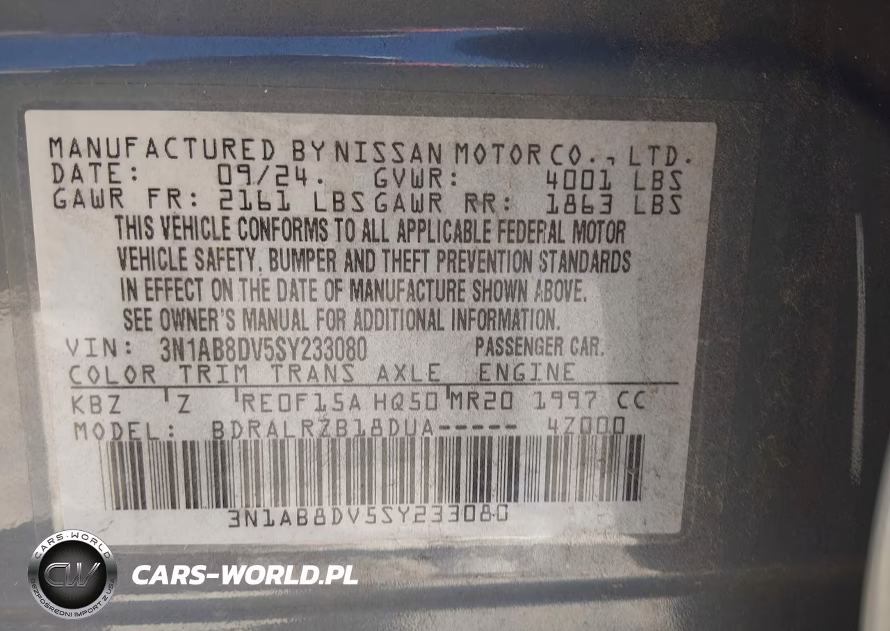 2025 Nissan Sentra Sr VIN:3N1AB8DV5SY233080 - 9