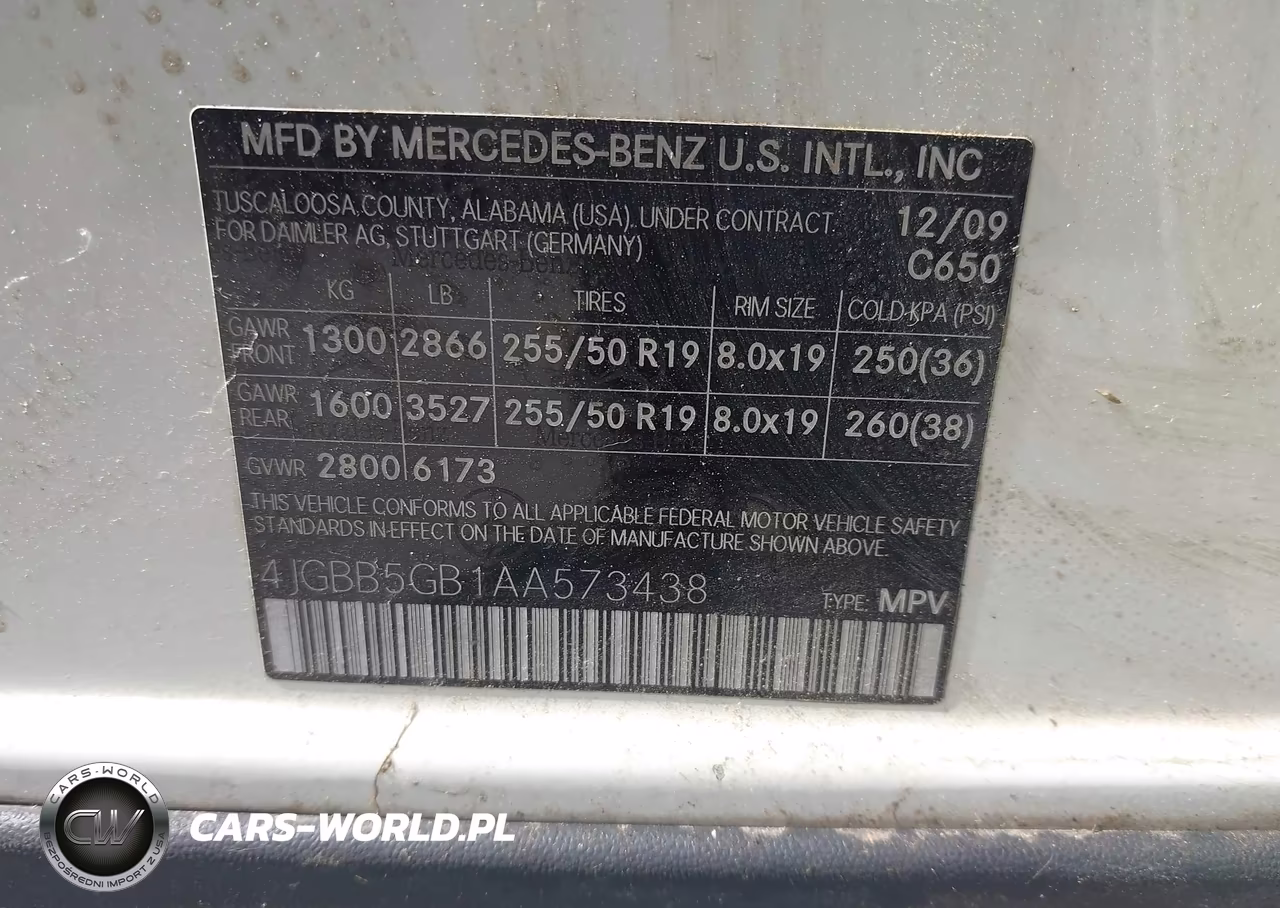 2010 Mercedes-Benz Ml 350 VIN:4JGBB5GB1AA573438 - 9