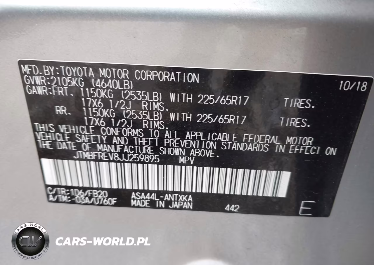2018 Toyota Rav4 Le VIN:JTMBFREV8JJ259895 - 9