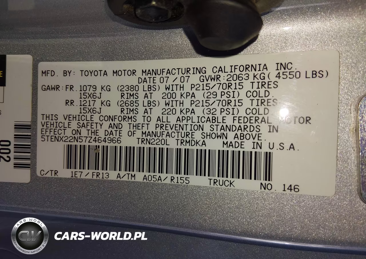 2007 Toyota Tacoma VIN:5TENX22N57Z464966 - 9