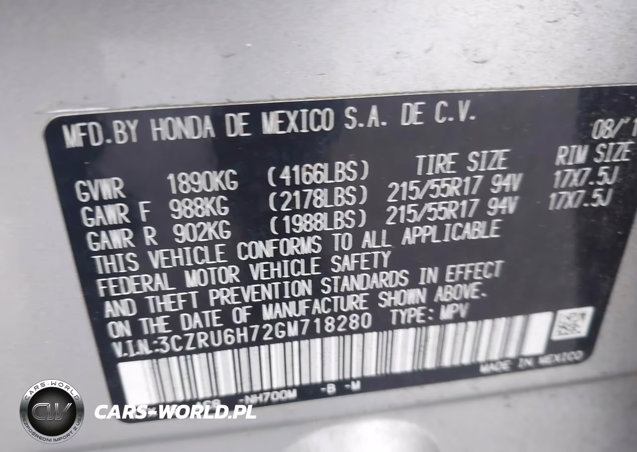 2016 Honda Hr-V Ex-L VIN:3CZRU6H72GM718280 - 9