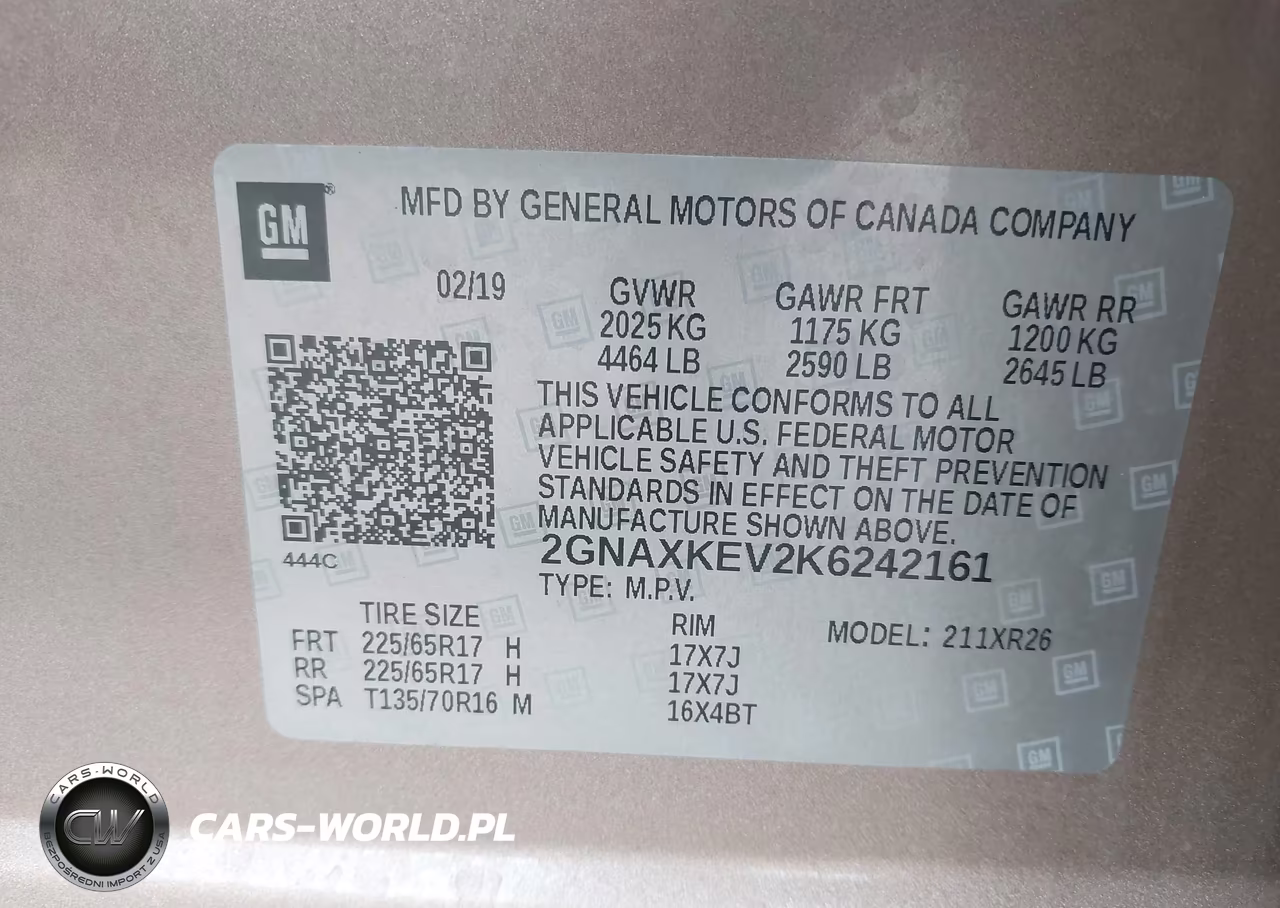 2019 Chevrolet Equinox Lt VIN:2GNAXKEV2K6242161 - 9