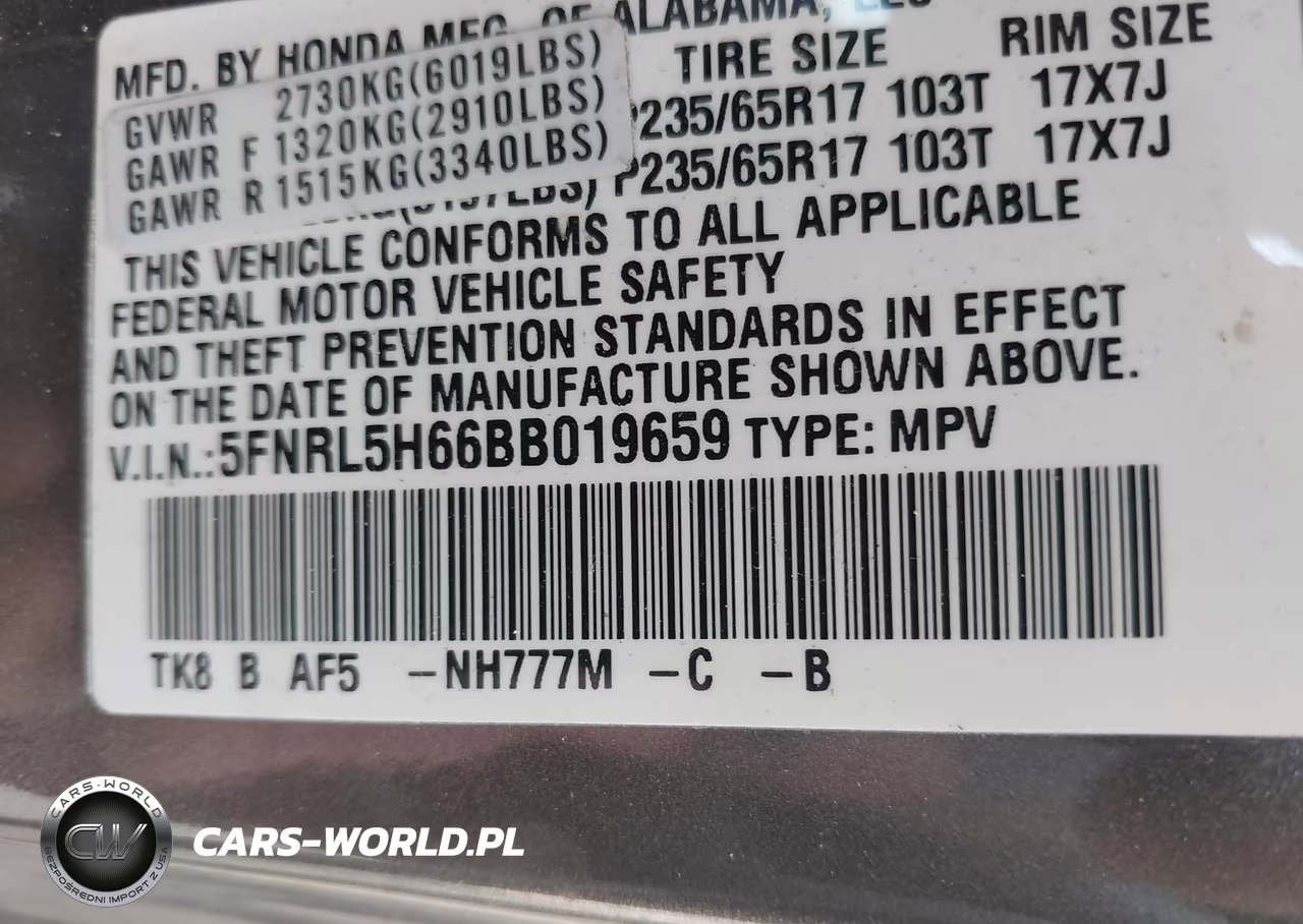 2011 Honda Odyssey Ex-L VIN:5FNRL5H66BB019659 - 9