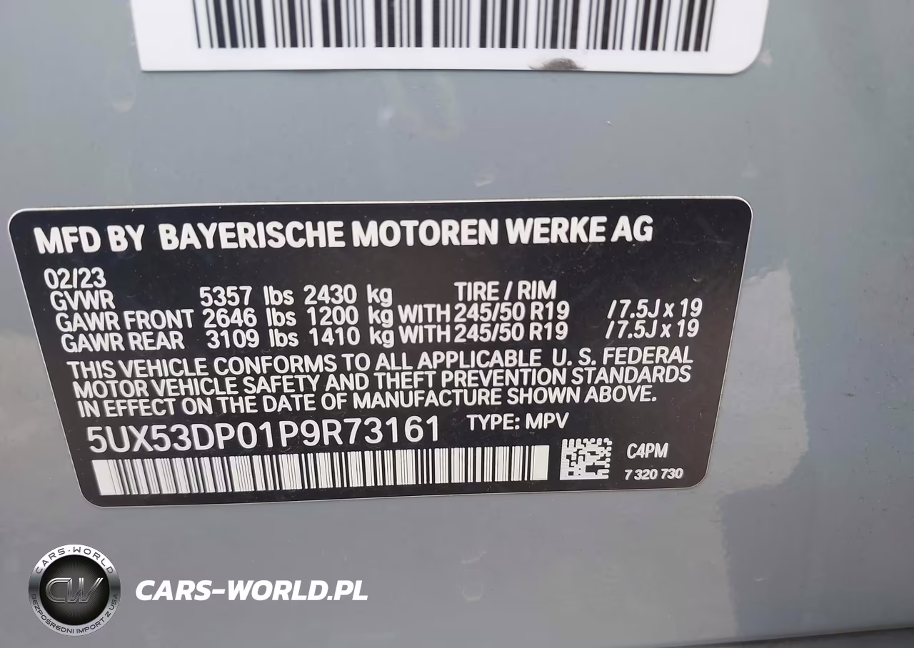 2023 BMW X3 xDrive30I VIN:5UX53DP01P9R73161 - 9