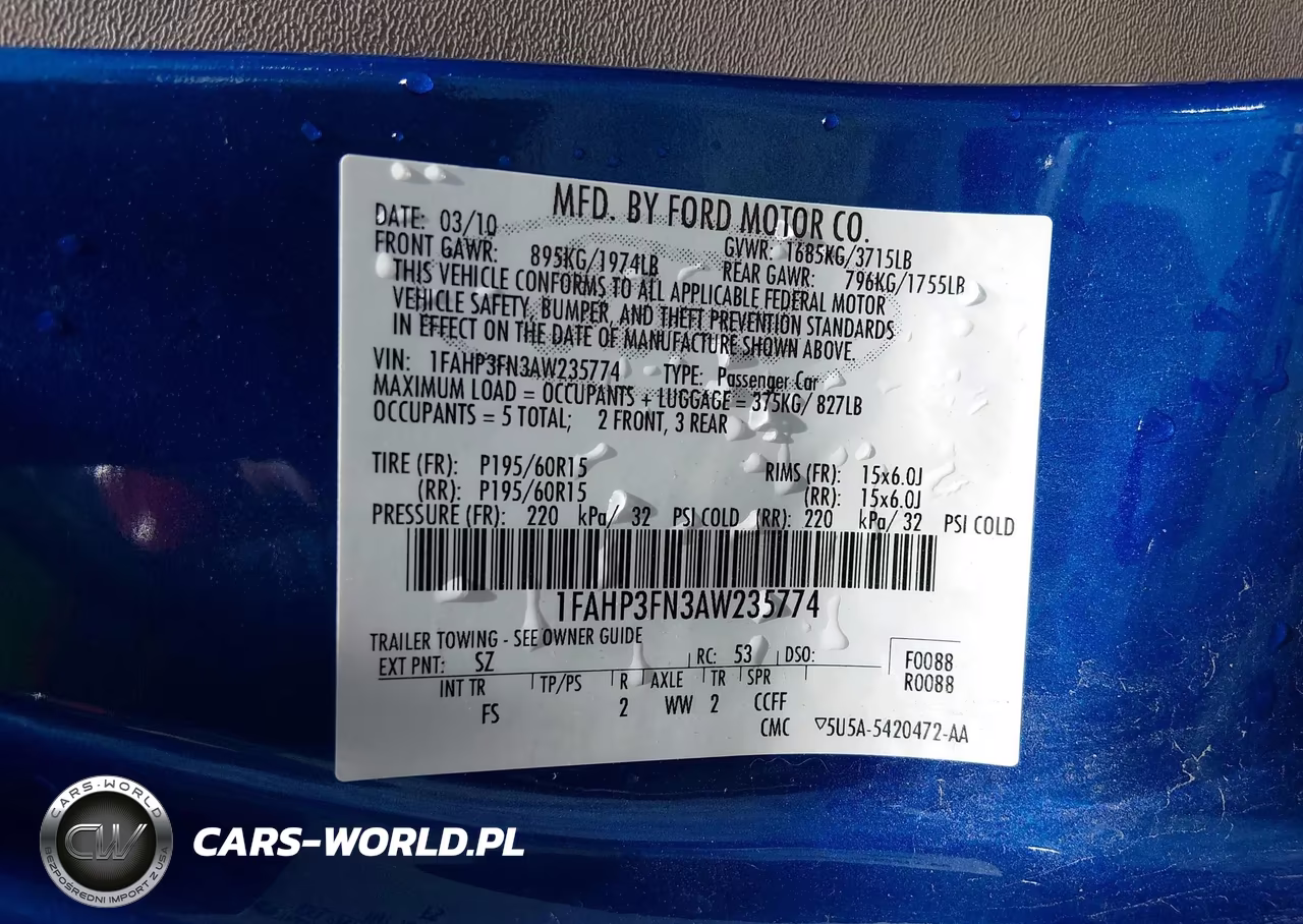 2010 Ford Focus Se VIN:1FAHP3FN3AW235774 - 9